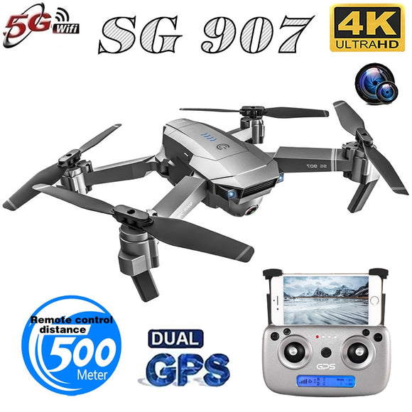 SG907 Quadcopter GPS Drone with 4K HD Dual Camera Wide Angle Anti-shake WIFI FPV RC Foldable Drones Professional GPS Follow Me