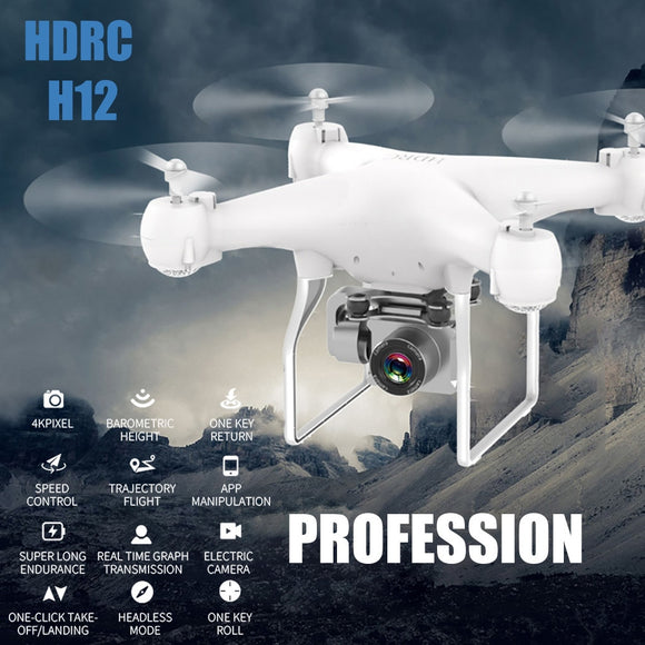 2.4g Wifi Remote Control Rc Drone Airplane Selfie Quadcopter With 4k Hd Camera H12 4k Long Life Four-axis Aircraft Aerial Drone