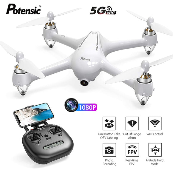 Potensic D80 5.0GHz RC Drone WIFI FPV With Wide Angle HD 1080P Camera Hight Hold Mode RC Quadcopter Drone Aircraft For Gift