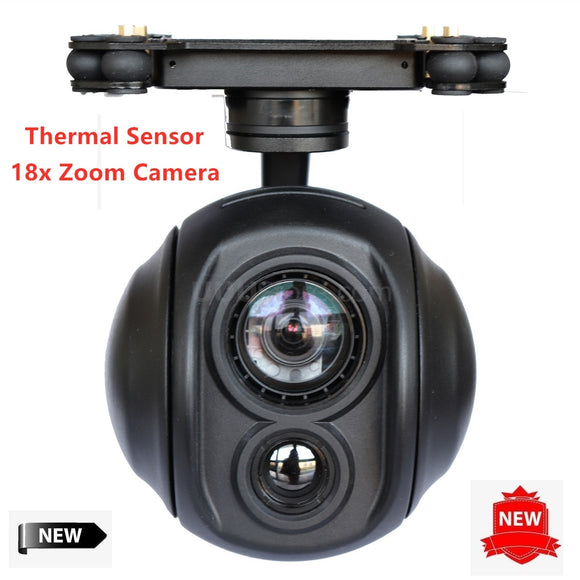 18x Zoom UAV Thermal Camera Gimbal Stabilizer Daylight Sensor for FPV Drone Aerial Cinematography Inspection Rescue Surveillance