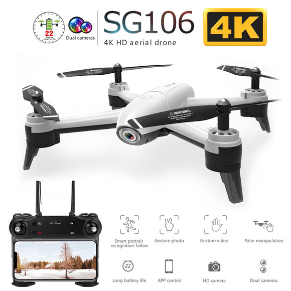 SG106 WiFi FPV RC Drone with 720P or 1080P or 4K HD Dual  Camera Optical Flow  Aerial Video RC Quadcopter for Toys Kid RC Dron
