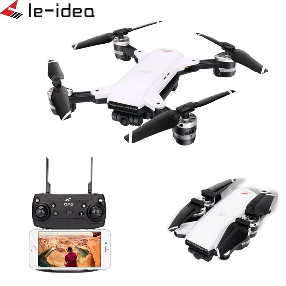 Le-idea IDEA10 Drone GPS WiFi FPV 1080P Wide-Angle Camera RC Helicopter Quadcopter Foldable Altitude Hold Drones with Camera HD