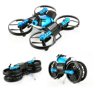 HeHengDa Toys H6 2.4G 2 In 1 Electric RC Deformation Motorcycle Drone WIFI Control Car RTR Model