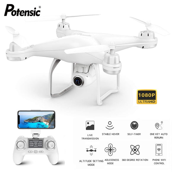 Potensic T25 2.4Ghz RC Drone 1080P Wifi FPV HD Camera Altitude Hold One Key Return/Landing/Take Off Headless RC Quadcopter Drone