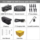 SJRC F11 PRO GPS Drone With 2KHD Wifi FPV Camera/ F11 1080P Brushless Quadcopter 25 minutes Flight Time Foldable Dron Vs SG906