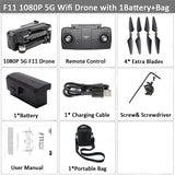 SJRC F11 PRO GPS Drone With 2KHD Wifi FPV Camera/ F11 1080P Brushless Quadcopter 25 minutes Flight Time Foldable Dron Vs SG906