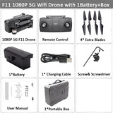 SJRC F11 PRO GPS Drone With 2KHD Wifi FPV Camera/ F11 1080P Brushless Quadcopter 25 minutes Flight Time Foldable Dron Vs SG906