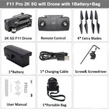 SJRC F11 PRO GPS Drone With 2KHD Wifi FPV Camera/ F11 1080P Brushless Quadcopter 25 minutes Flight Time Foldable Dron Vs SG906