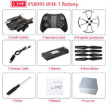 VISUO XS809S XS809HW Foldable Selfie Drone with Wide Angle 0.3MP/2MP HD Camera Quadcopter WiFi FPV RC Helicopter Mini Dron