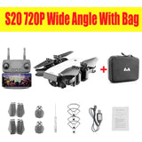 SMRC S20 Drone With HD 1080P Wifi Camera Quadrocopter Hovering FPV Quadcopters 5MP Folding RC Helicopter Storage bag toy for boy