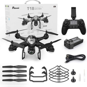 Potensic T18 RC Drone with Camera HD 1080P FPV WIFI Altitude Hold Function Selife Drone Folding Quadcopter