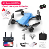 New Drone 4K With HD Camera WIFI 1080P Dual Camera Follow Me Quadcopter FPV Professional Drone Toy Free Spare Battery