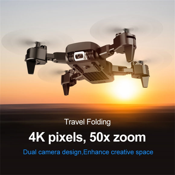 KK6 Dual Camera WIFI FPV 4K HD Camera Wide-angle Optical-Flow Foldable Selfie Drone Remote Control Aircraft Toys