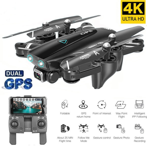 Best Camera Drone 4K 1080P HD Dual Camera Follow Me Quadrocopter FPV Professional GPS Long Battery Life Toy For Kid