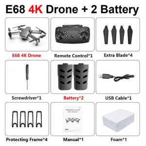 E68 drone HD wide angle 4K WIFI 1080P FPV drone video live recording Quadcopter height to maintain drone camera VS e58 drone