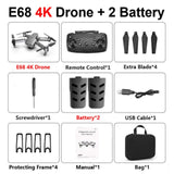 E68 drone HD wide angle 4K WIFI 1080P FPV drone video live recording Quadcopter height to maintain drone camera VS e58 drone