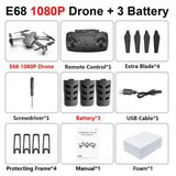 E68 drone HD wide angle 4K WIFI 1080P FPV drone video live recording Quadcopter height to maintain drone camera VS e58 drone