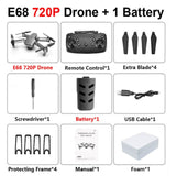 E68 drone HD wide angle 4K WIFI 1080P FPV drone video live recording Quadcopter height to maintain drone camera VS e58 drone