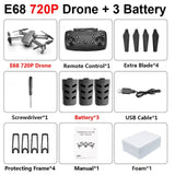 E68 drone HD wide angle 4K WIFI 1080P FPV drone video live recording Quadcopter height to maintain drone camera VS e58 drone