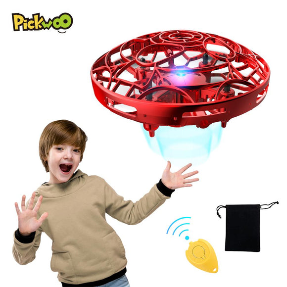 Pickwoo P10 Hands-Free Mini Drone Helicopter Mini UFO Drone with LED Light Easy Indoor Outdoor Ball Hands Operated Drone for Kid