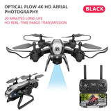 RC Drone WiFi FPV Camera 4K Dual Drone Optical Positioning RC Helicopter Altitude Hold Long Flight Time Foldable Quadcopter Dron