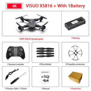 Visuo XS816 Drone with 50 Times Zoom WiFi FPV 4K Dual Camera Optical Flow Quadcopter Foldable Selfie Dron VS SG106