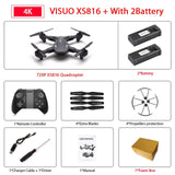 Visuo XS816 Drone with 50 Times Zoom WiFi FPV 4K Dual Camera Optical Flow Quadcopter Foldable Selfie Dron VS SG106