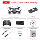 Visuo XS816 Drone with 50 Times Zoom WiFi FPV 4K Dual Camera Optical Flow Quadcopter Foldable Selfie Dron VS SG106