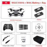 Visuo XS816 Drone with 50 Times Zoom WiFi FPV 4K Dual Camera Optical Flow Quadcopter Foldable Selfie Dron VS SG106