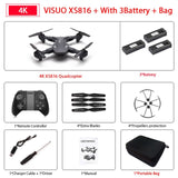 Visuo XS816 Drone with 50 Times Zoom WiFi FPV 4K Dual Camera Optical Flow Quadcopter Foldable Selfie Dron VS SG106