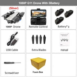 HGIYI G11 GPS RC Drone 4K HD Camera Quadcopter Optical Flow WIFI FPV With 50 Times Zoom Foldable Helicopter Professional Drones