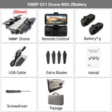 HGIYI G11 GPS RC Drone 4K HD Camera Quadcopter Optical Flow WIFI FPV With 50 Times Zoom Foldable Helicopter Professional Drones