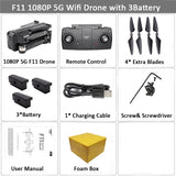 SJRC F11 PRO GPS Drone With 2KHD Wifi FPV Camera/ F11 1080P Brushless Quadcopter 25 minutes Flight Time Foldable Dron Vs SG906