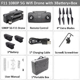 SJRC F11 PRO GPS Drone With 2KHD Wifi FPV Camera/ F11 1080P Brushless Quadcopter 25 minutes Flight Time Foldable Dron Vs SG906