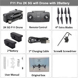 SJRC F11 PRO GPS Drone With 2KHD Wifi FPV Camera/ F11 1080P Brushless Quadcopter 25 minutes Flight Time Foldable Dron Vs SG906