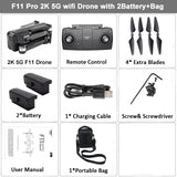 SJRC F11 PRO GPS Drone With 2KHD Wifi FPV Camera/ F11 1080P Brushless Quadcopter 25 minutes Flight Time Foldable Dron Vs SG906