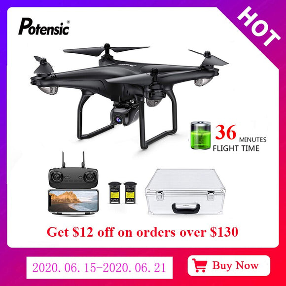 Potensic D58 FPV Drone with 1080P Camera 5G WiFi HD Live Video GPS Auto Return RC Quadcopter with Carrying Case  for Adult