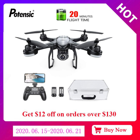 Potensic T18 GPS Drone WIFI FPV 1080P HD Camera RC Drone  Follow Me Professional Live Video Auto Hover RC Quadcopter With case