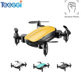 Teeggi T10 Mini Pocket Selfie Drone with HD Camera WiFi FPV Quadcopter Foldable  RC Dron Altitude Hold Headless Mode VS S9 Micro