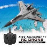 Wltoys A100-Annihilation 11 3CH RC FPV Racing Airplane Toys Mini 340mm Wingspan Wingspan EPP rc Plane Drone Toy with High Speed