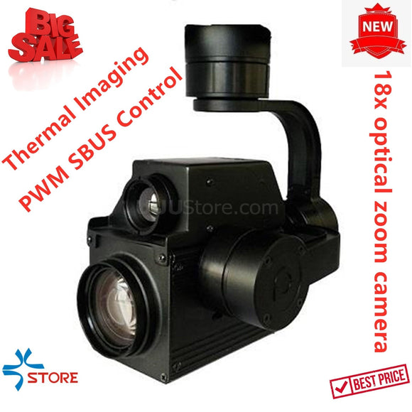 18X Dual Sensor of 4MP Zoom UAV Thermal Imaging Camera with 3 Axis Gimbal for UAV Drone Aerial Cinematography Inspection Rescue