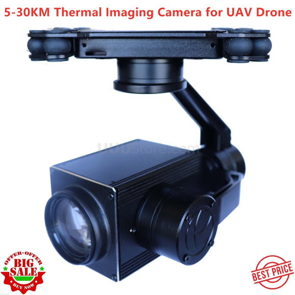 5-30KM long-distance 18X Dual Sensor of Zoom UAV Thermal Imaging Camera with 3 Axis Gimbal for UAV Drone Aerial Cinematography